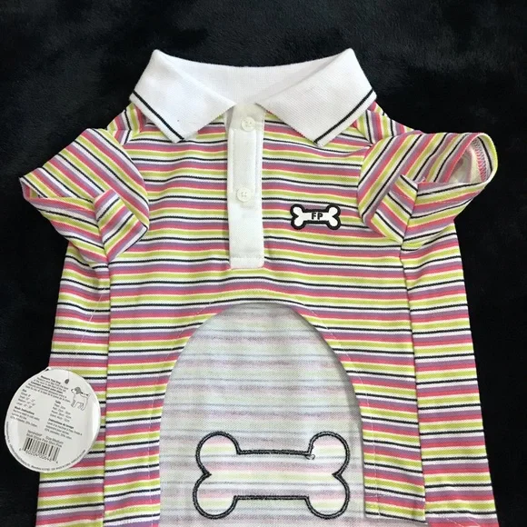 Puppy / Dog / Pet Multicolor Stripe Tee Shirt 
Size Medium NWT - Picture 7 of 11